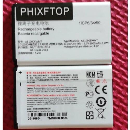 PHIXFTOP Original AB1000EWMT Battery For Xenium E109 cellphone AB1000EWMF for PHILIPS CTE109 Mobile phone 4.2v