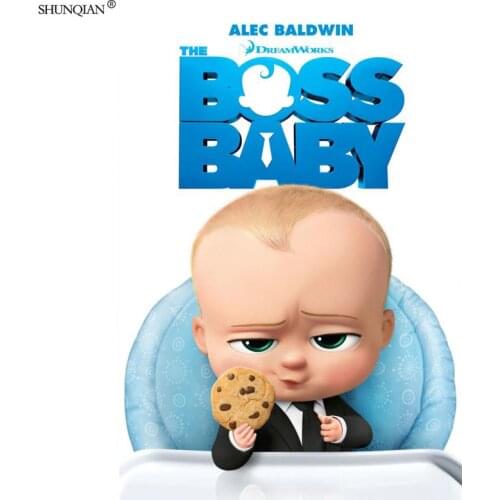 Boss Baby Poster Print Silk Fabric Print Poster Cloth Fabric Wall Poster Custom Satin Poster 40X60cm,50X75cm,60X90cm