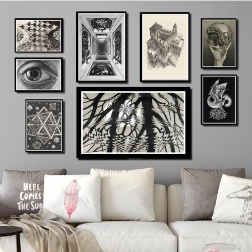 Perfect JL Posters and Prints Escher Surreal Geometric Artwork Modern Abstract Poster Home Decor wall stickers