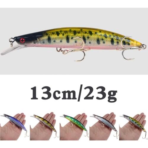 1PCS Minnow Fishing Lure 130mm 23g Topwater Hard Bait Wobbler Jig Bait Crankbait Carp Striped bass Pesca Fishing tackle SwimBait
