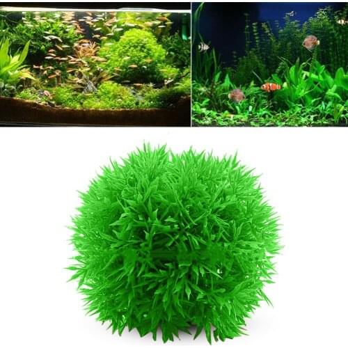 Fish Tank Background Decor Water Weeds Ornament Plastic Simulation Water Plant Aquarium Artificial Grass Ball Decoration