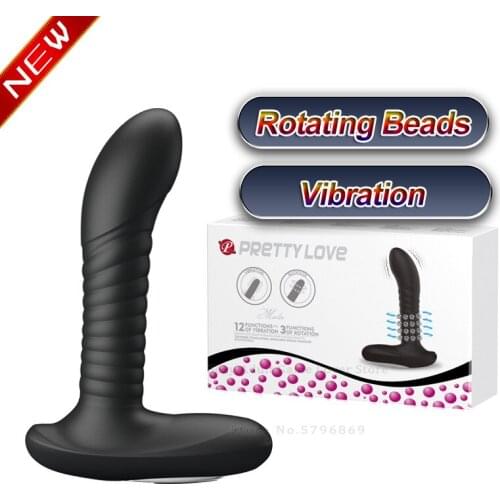 Pretty Love Rotating Beads Vibration Buttplug Anal Plug Prostate Massager G-Spot Stimulation Erotic New Product Sex Toys For Men