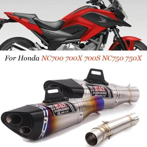 Slip On For Honda NC750 NC750X NC700 NC700X NC700S Motorcycle Exhaust Middle Pipe Escape Moto Modified Muffler DB Killer Sticker