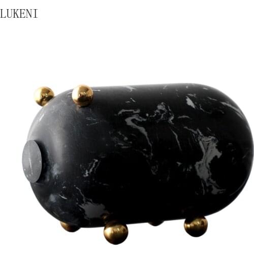 Modern Style Model Room Living Room TV Cabinet Piggy Decoration Soft Decoration Creative Marble Round Piggy Decoration