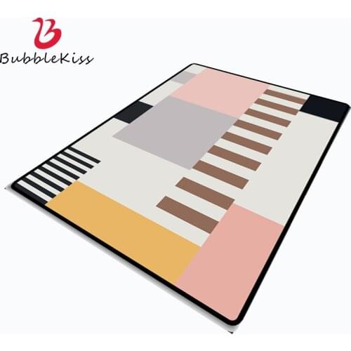 Bubble Kiss Nordic Style Fashion Color Pink Rug Gray Black Bedroom Decor Modern Design Stitching Pattern Carpet Living Room Rugs