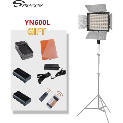 YONGOUO YN600L YN600 LED color temperature LED video light panel 3200K-5500 photography set+battery+AC Adapter + Charger
