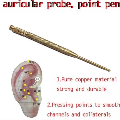 Pure Copper Retractable Point Pen Ear Point Probe Pressing Stimulate Smooth Meridians and Relax the Body Applicable