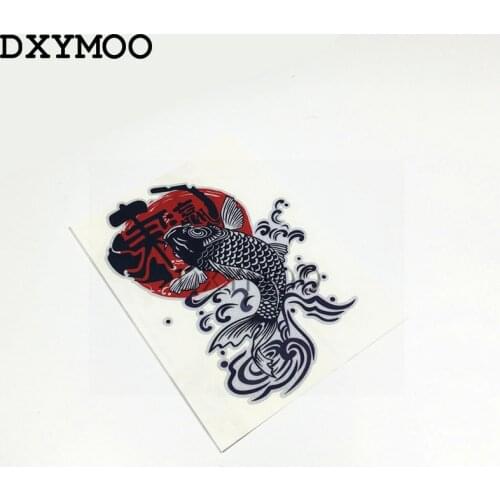 Japanese JDM DONG YING SUV Car Stickers Fish Carp Motorcycle HelmetAuto Window Vinyl Decals 3M Reflective 15x10cm