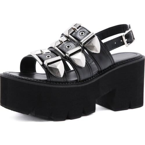 New Arrival Womens Sandals Summer Platform Shoes in Black Size 40 41 42 43 qq057