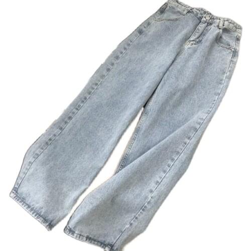 Wide-leg Pants Women Autumn/Winter 2021 New Korean Version Retro Straight-leg Pants High Waist Instagram Jeans Go with everythin