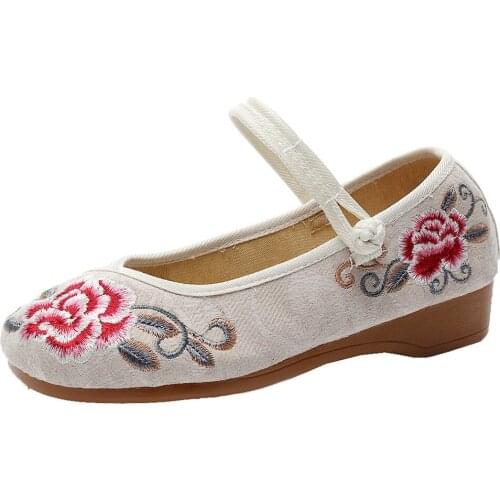 YourSeason Jacquard Embroidery Ladies Ballet Flats Vintage Style Women Comfort Handmade Chic Embroidered Flat Shoes