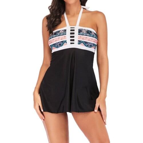 Plus Size M-4XL Bikini Women 2019 New Halter Push-up Padded Bikini Swimwear Swimsuit Black High Waist Bathing Suit