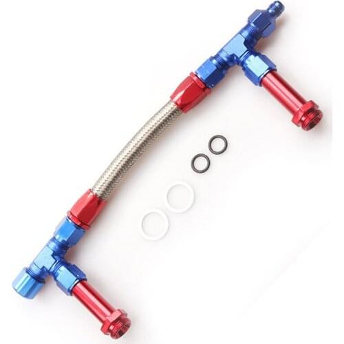1Set Car universally Aluminium alloy Feed Fuel Line Kit AN8 4150 Stainless steel braided hose oil package 7/8"-20 Fuel pipe