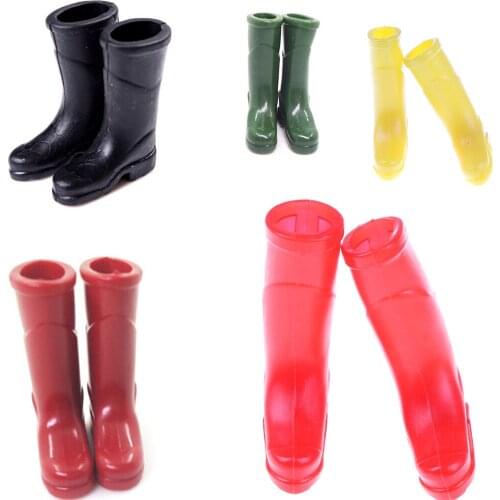1Pairs 1/12 Scale Dollhouse Miniature Rubber Rain Boots Umbrella Home Garden Yard Decoration Dolls Accessories