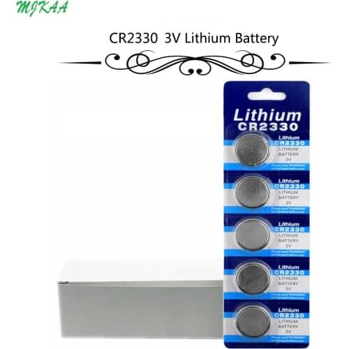 100Pcs=20Card CR2330 Button Batteries BR2330 ECR2330 Cell Coin Lithium Battery 3V CR 2330 For Watch Electronic Toy Remote