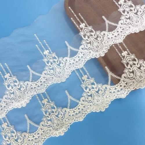 5yards 12cm Polyester Cotton Mesh embroidery Lace Edge DIY Clothing Accessories Decorate Curtain Scarf Headscarf Table Flag Lace