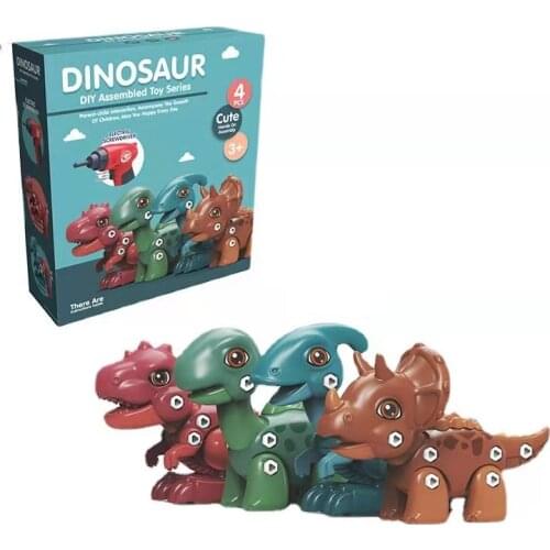 2021 Newest DIY Blocks Disassembly Assembly Lovely Dinosaur Set Screw Nut Combination Toys Puzzle Educational Children Gifts