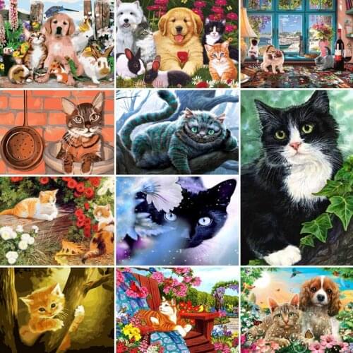 50/65/75CM DIY Painting By Numbers Animals lovely Kit Coloring By Numbers Wall Art Picture Acrylic Paint On Canvas Home Decor
