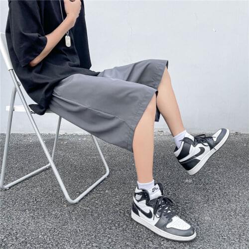 8 Colors Ice Silk Quick-drying Mens Clothing Shorts Summer Mens Loose Solid Sports Pants Thin Beach Five-point Pants Plus Size