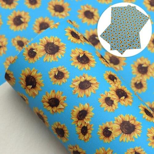 David accessories 20*33cm smooth Flower Printed Faux Synthetic Leather For Bow-knot bags Wallet Phone Cover DIY,1Yc11682