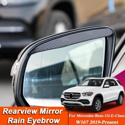 Car-styling For Mercedes-Benz GLE-Class W167 2019-2022 Carbon Fiber Rearview Mirror Eyebrow Rain Shield Anti-rain Cover Sticker
