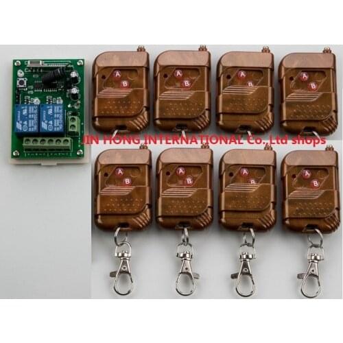 Free shipping 24V 2CH RF Wireless Remote Control Switch System & (A-B) 8pcs transmitter & receiver 2ch relay smart home z-wave