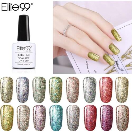 Elite99 10ml Shining Starry Gel Nail Polish Soak Off UV LED Gel Polish Semi Permanent Nail Polish UV Gel Varnish Nail Art