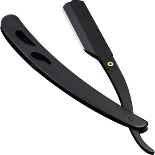 Single Copper Handle Razor Barber Tools Hair Razor and Blades Antique Black Folding Shaving Knife