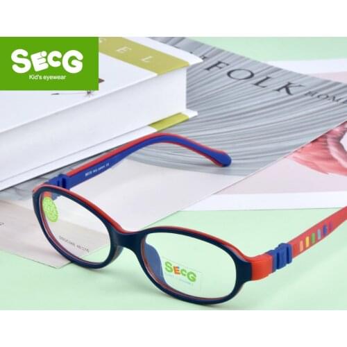 SECG 2018 TR90 Children Glass Child Frame Myopia Prescription Glass Frame Silicone Optical Kids Frames Diopter Eyewear Glasses