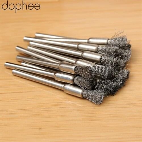 Dophee 15Pcs Wire Steel Dremel Accessories Steel Wire Grinding Wheel Deburring Polishing Brushes Rotary Tools Burr Abrasive Tool