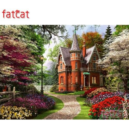 FATCAT Garden scenery 5d diy diamond painting full square round drill diamond embroidery sale mosaic home decoration AE2486