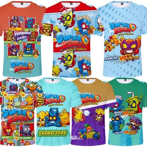 Boys and Girls Super Zings Clothes New Harajuku Style Classic Superzings Game 3d Printing T-Shirt T-Shirt Kids Baby Clothing