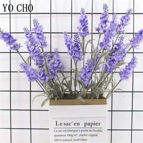 Artificial Flowers Silk Provence lavender Flowers Purple 25 Heads Bouquet for Wedding Party Garden Decoration Plastic Lavender