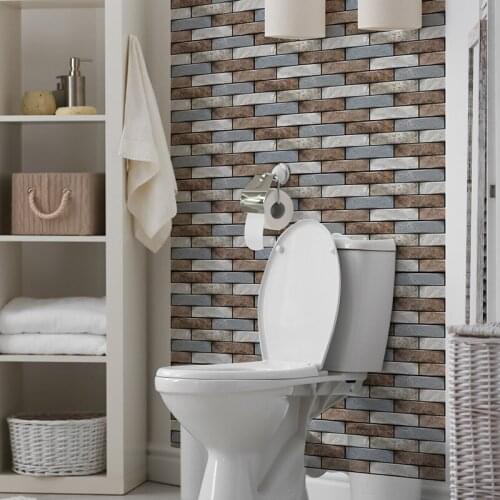 Brick Wallpaper Peel and Stick Removable Wall Paper Self Adhesive Faux 3D Vinyl Flooring Sticker for Kitchen Bedroom Bathroom