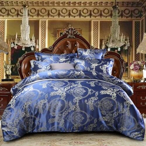 Comforter set luxury Home textile Comfortable Bedding Set Solid color bed linen Duvet Cover quilt sheet Jacquard 4pcs Home Decor