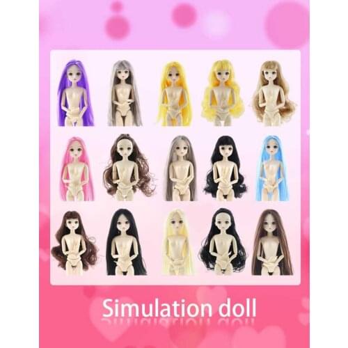 4D Real Eye 30 Cm Doll Joint Doll With Movable Joints Safe Durable Simulation Toy Baby White Skin Color Girls Birthday Gifts