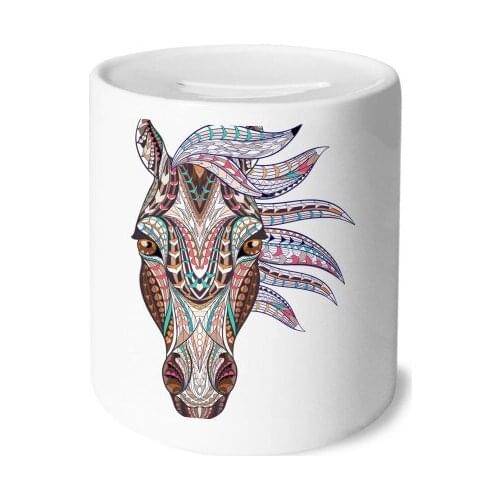 Mosaic Style Colorful Horse Design Money Box Saving Banks Ceramic Coin Case Kids Adults