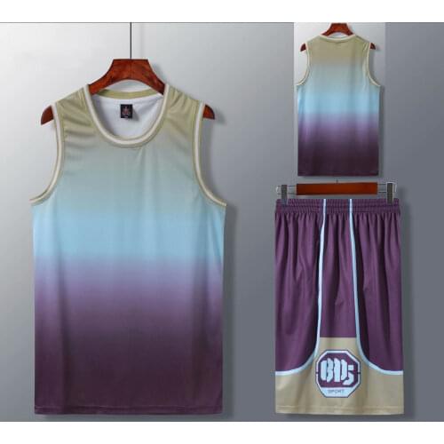Men Basketball jersey Sets Custom Women basketball uniforms Sports Suits Gradient Quick Dry Kids blank Basketball Jerseys Cheap