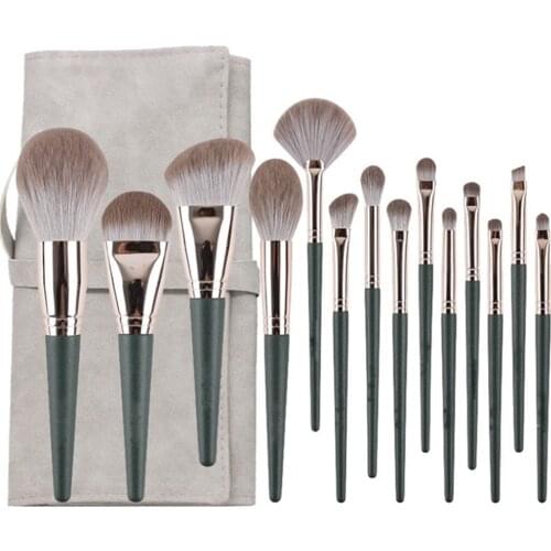 14Pcs Makeup Brushes Set Cosmetic Foundation Powder Blush Eye Shadow Lip Blend Wooden Make Up Brush Tool Kit Maquiagem