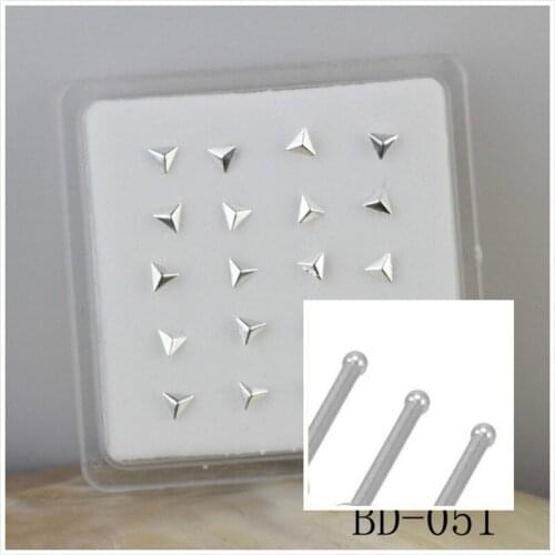 New Fashion Triangle Shape Gold Color Nose Stud Body Jewelry for Women Girls Set Piercing Accessories Bijoux