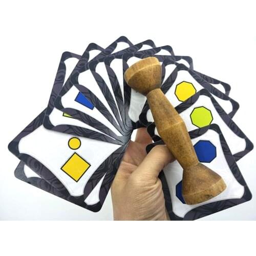 New board game brown wood jungle token run fast pair speed forest for family party fun cards game English Spanish rules