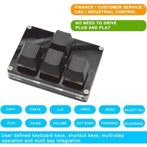 New Portable Mini 4 Keys Function Keyboard Programmable Keys Copy And Paste DIY Shortcut Mechanical Keyboard Gaming Keyboard