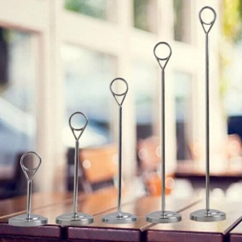 Stainless steel O-shaped restaurant table clamp car holder number clip signs bar card clip
