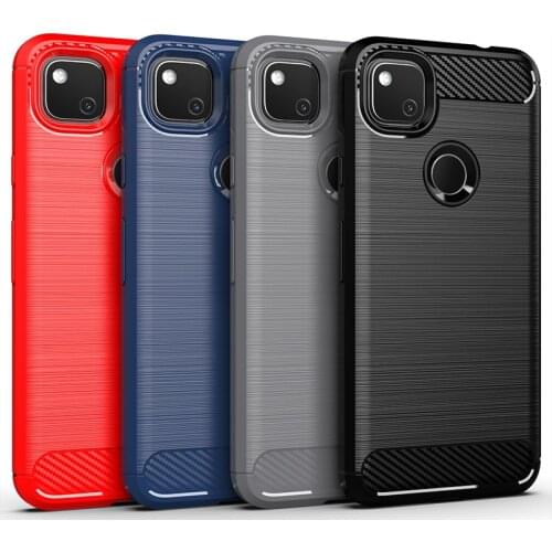 Carbon fiber Cover Phone Case For Google Pixel 4a 4A 5G 4G Bumper Case Full Protection Phone Cover Shockproof Bumper