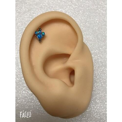 2020 stainless steel 16gauge internal trinity opal labret tragus daith helix conch cartilage piercing earring body jewelry