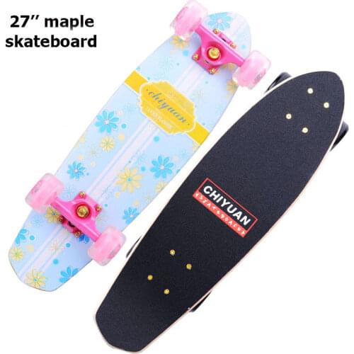 27'' Penny Board Large Cruiser Skateboard Flash Wheel 7-Tier Maple Deck Retro Fish Banana Boards Complete Assembled Adults Skate