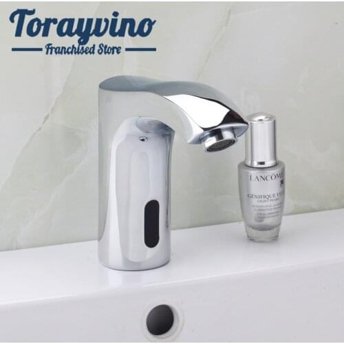 Bathroom Sensor faucet Automatic infrared basin faucet toilet Deck Mount Fancy Chrome Brass Hands Free Faucet Basin Mixer Tap