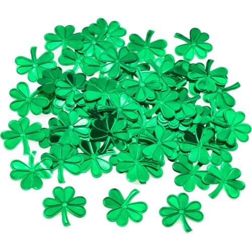 St. Patricks Day Irish Festival Dark Green Shamrock Confetti Clover Sequins for Party Decortion WQ07
