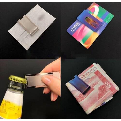 Titanium Slim Cash Money Clip Wallet Credit Card Holder and Bottle Opener edc equipment tools multi-functional tool
