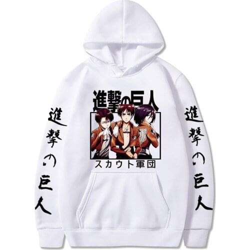 Attack On Titan Japan Anime Hoodie Pullovers Men Harajuku Cartoon Eren Yeager Friends Print Winter Oversize Itself Sweatshirt